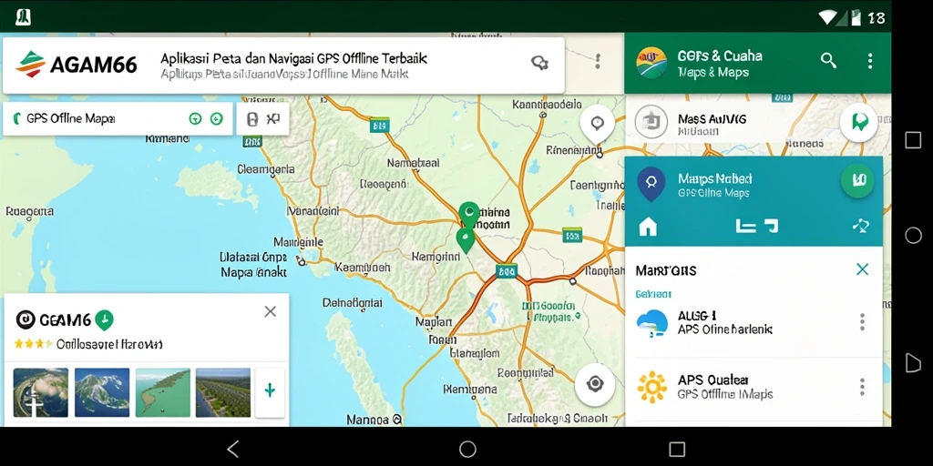 Antarmuka pengguna AGAM66 yang modern dan fungsional dalam GPS Offline Maps.