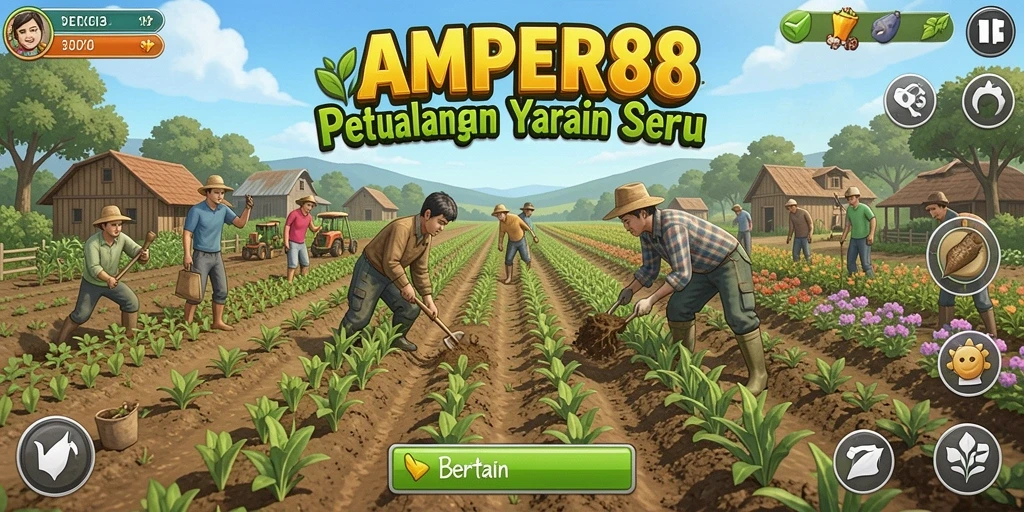 Tampilan antarmuka game Bertani AMPER88 yang menarik dan fungsional.