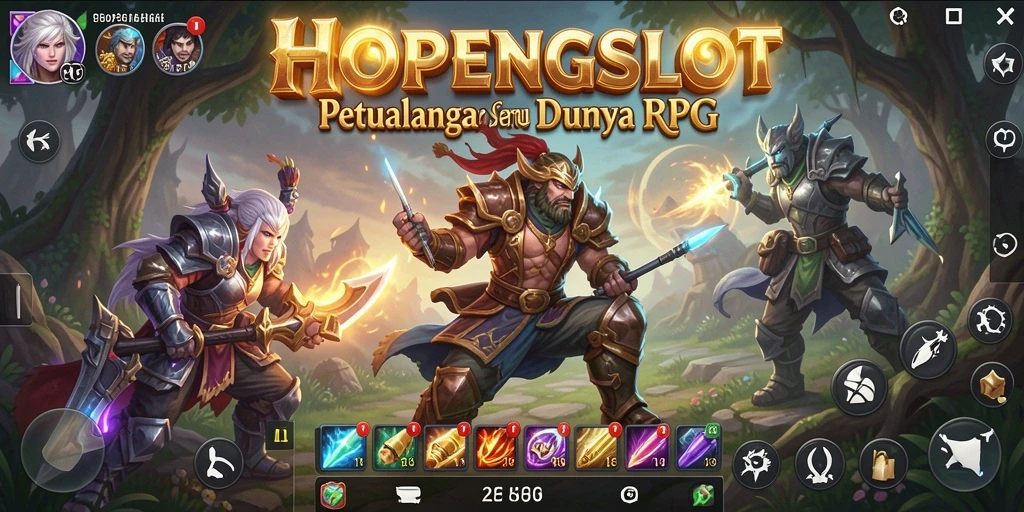 Antarmuka menarik dari HOPENGSLOT menampilkan pertarungan mendebarkan di dunia RPG.