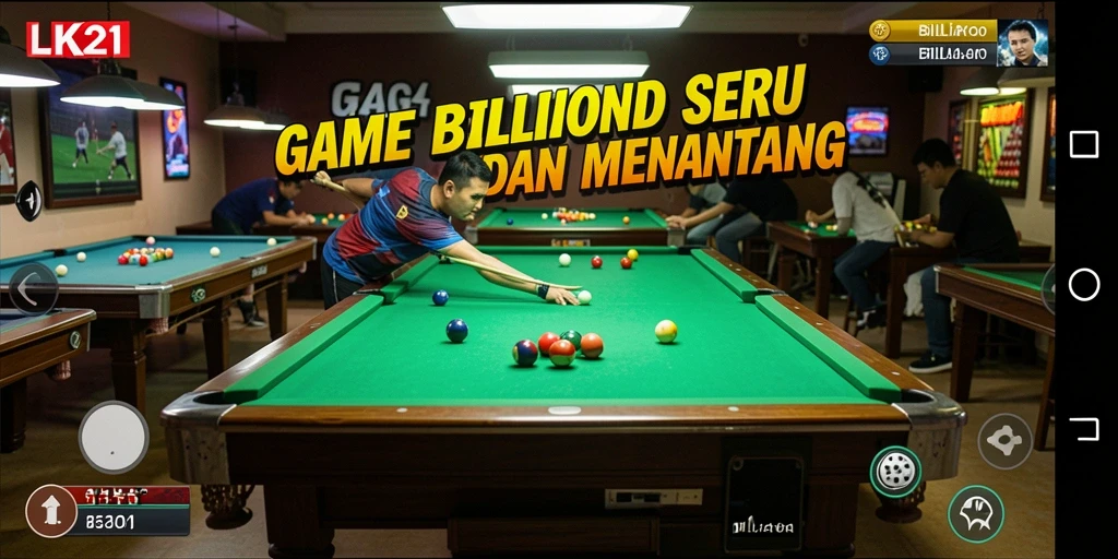 Antarmuka LK21 yang menarik saat bermain billiard.