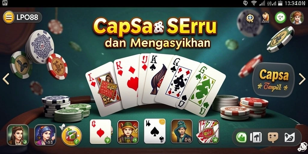 Tampilan antarmuka utama LPO88 dengan fitur Capsa yang menarik.