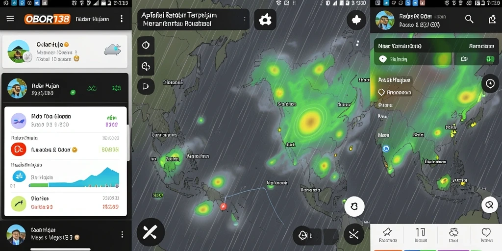 Tampilan antarmuka pengguna aplikasi Radar Hujan OBOR138 yang intuitif.