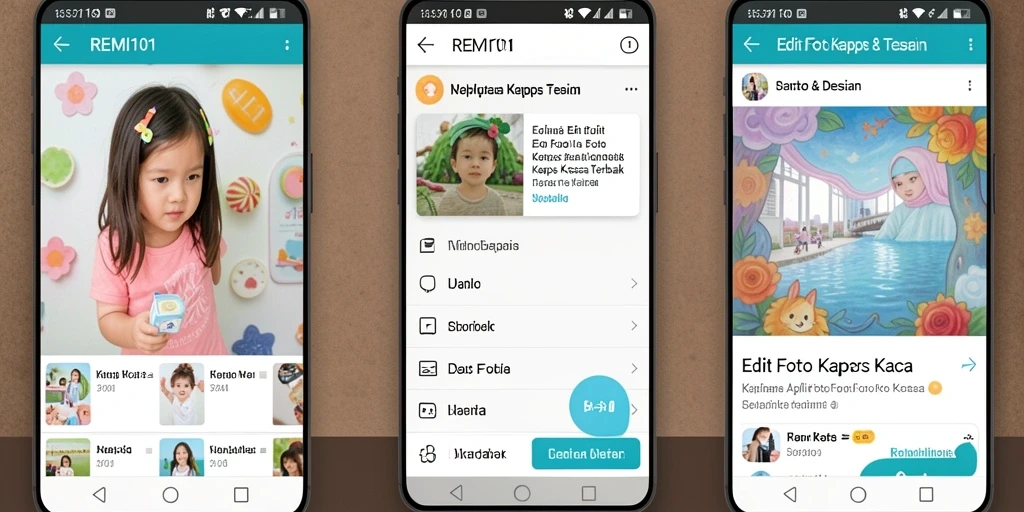 Tampilan antarmuka REMI101 saat mengedit foto kertas kaca.