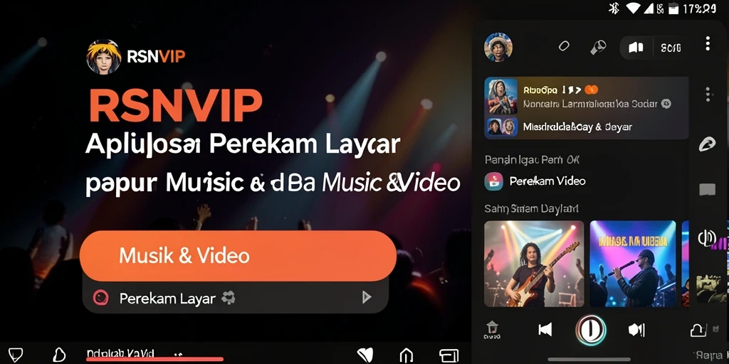 Antarmuka pengguna RSNVIP saat merekam layar dengan fitur lengkap.